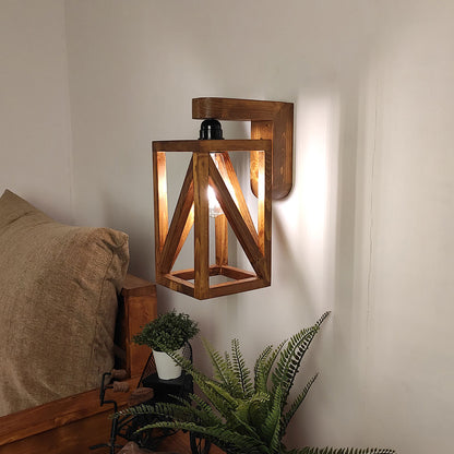 Wall Light, Wall Lamp with Light Brown Color, Wall Lamp in Wood, Wall Lamp for Living & Bedroom Area, Wall Lamp - EL14093