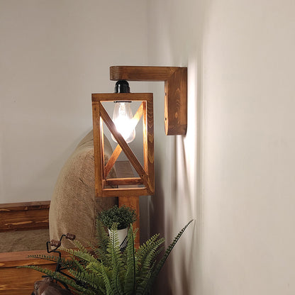 Wall Light, Wall Lamp with Light Brown Color, Wall Lamp in Wood, Wall Lamp for Living & Bedroom Area, Wall Lamp - EL14093