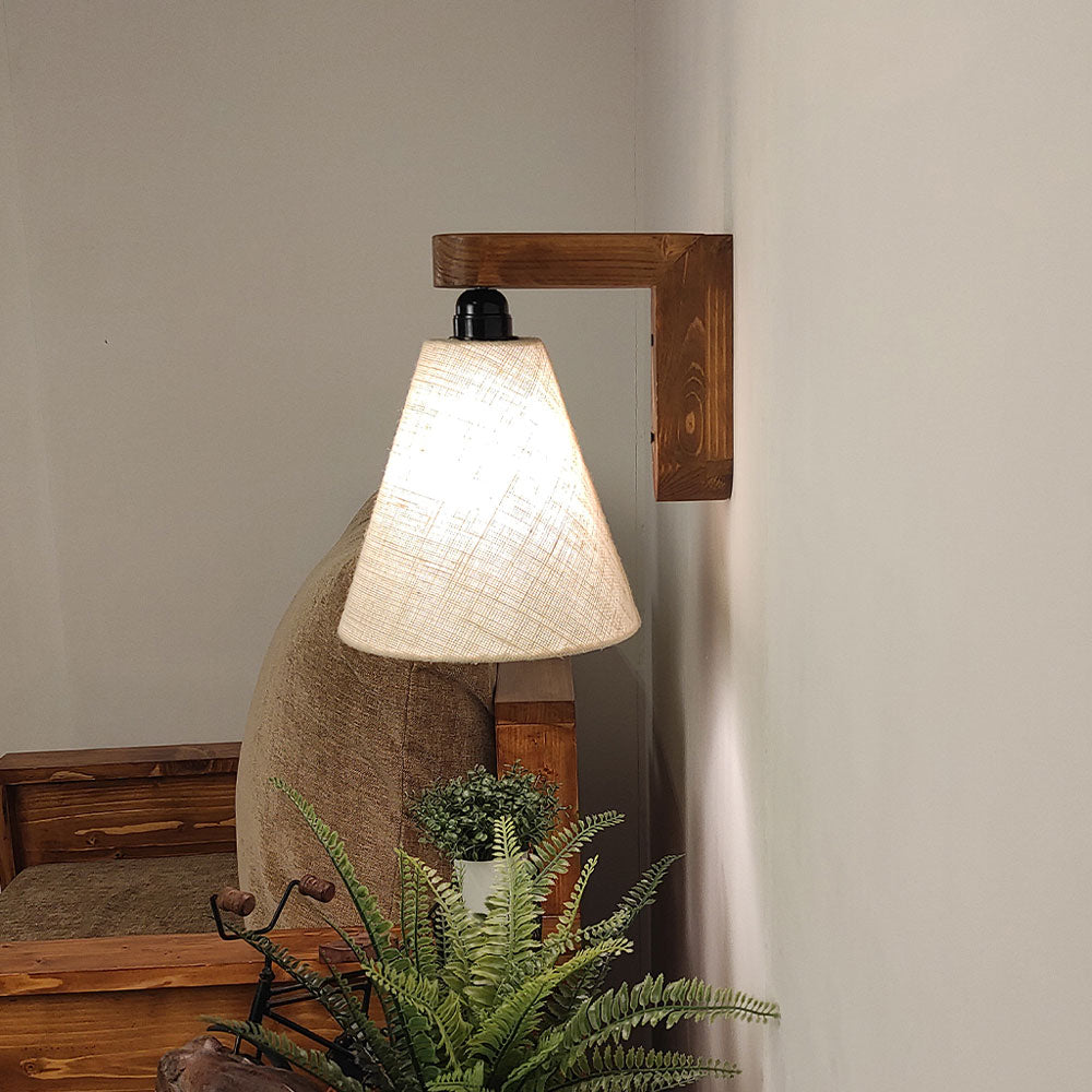 Wall Light, Wall Lamp with Light Brown Color, Wall Lamp in Wood, Wall Lamp for Living & Bedroom Area, Wall Lamp - EL14097