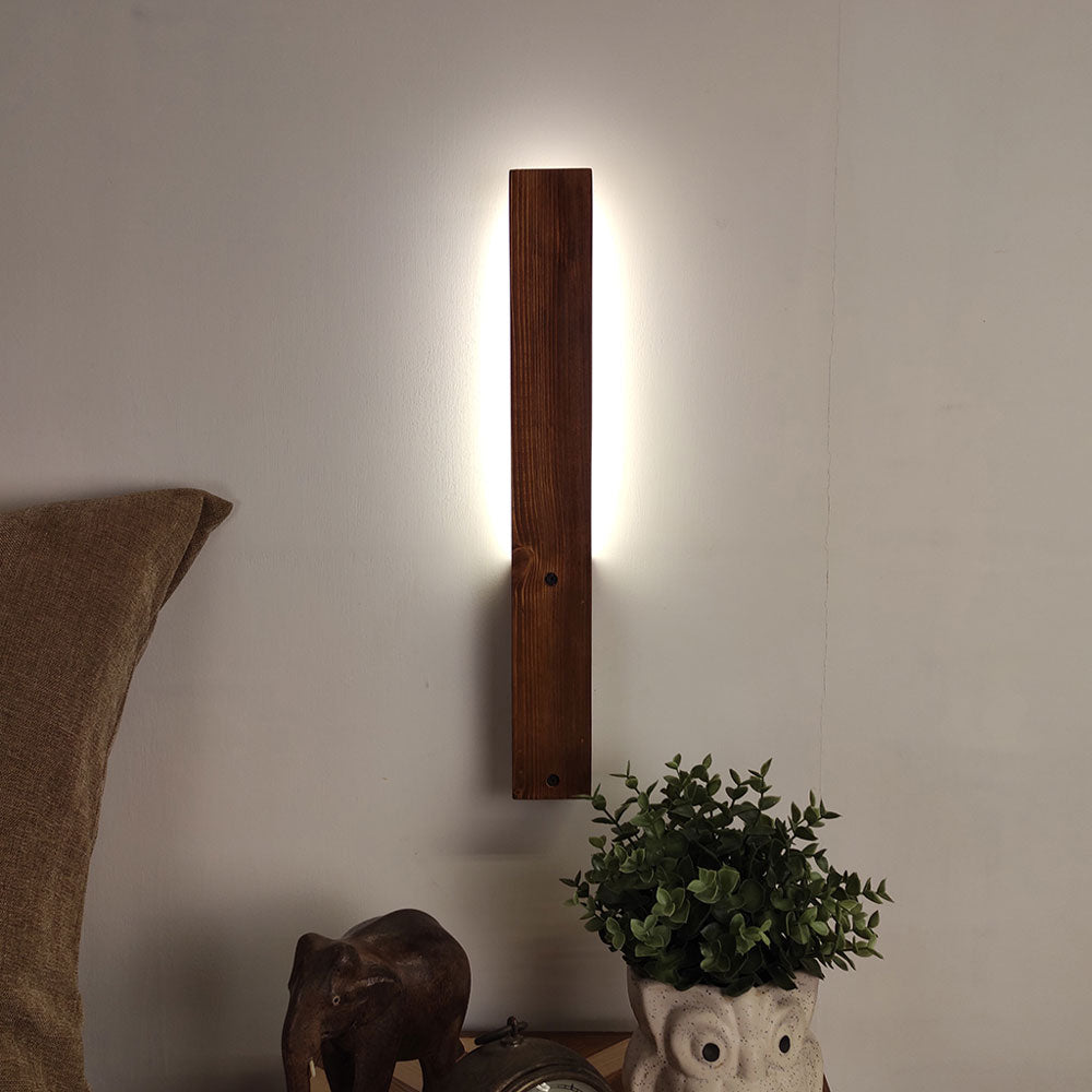 Wall Light, Wall Lamp with Light Brown Color, Wall Lamp in Wood, Wall Lamp for Living & Bedroom Area, Wall Lamp - EL14098