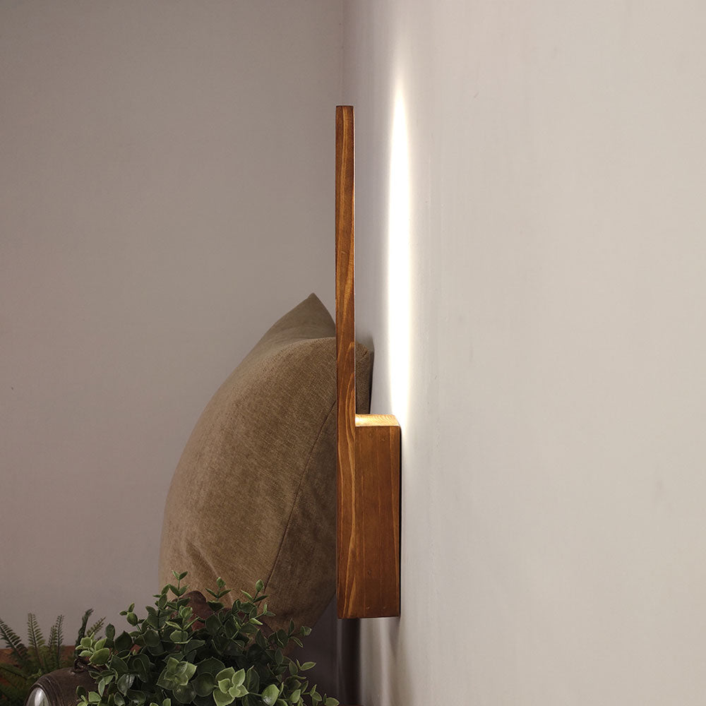 Wall Light, Wall Lamp with Light Brown Color, Wall Lamp in Wood, Wall Lamp for Living & Bedroom Area, Wall Lamp - EL14098