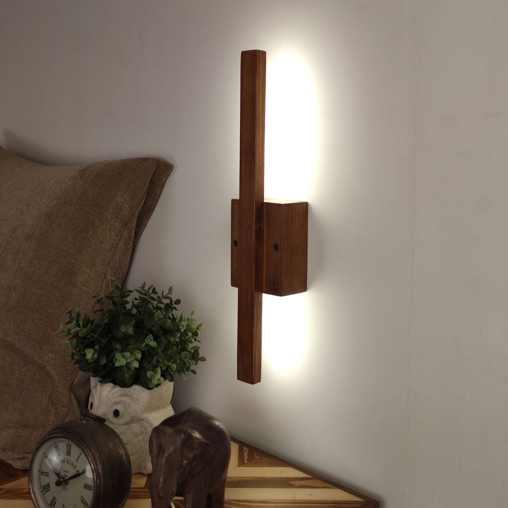 Wall Light, Wall Lamp with Light Brown Color, Wall Lamp in Wood, Wall Lamp for Living & Bedroom Area, Wall Lamp - EL14099