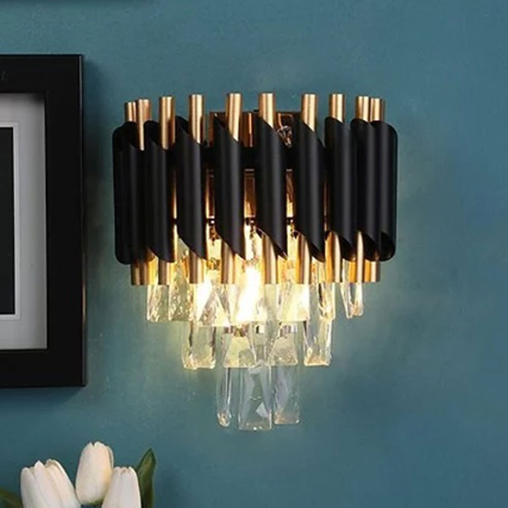 Wall Light, Black Spike Crystal Wall Light(Sizzling Lights), Mordern Light, Bedroom & Living Room Light, Wall Light - EL14166