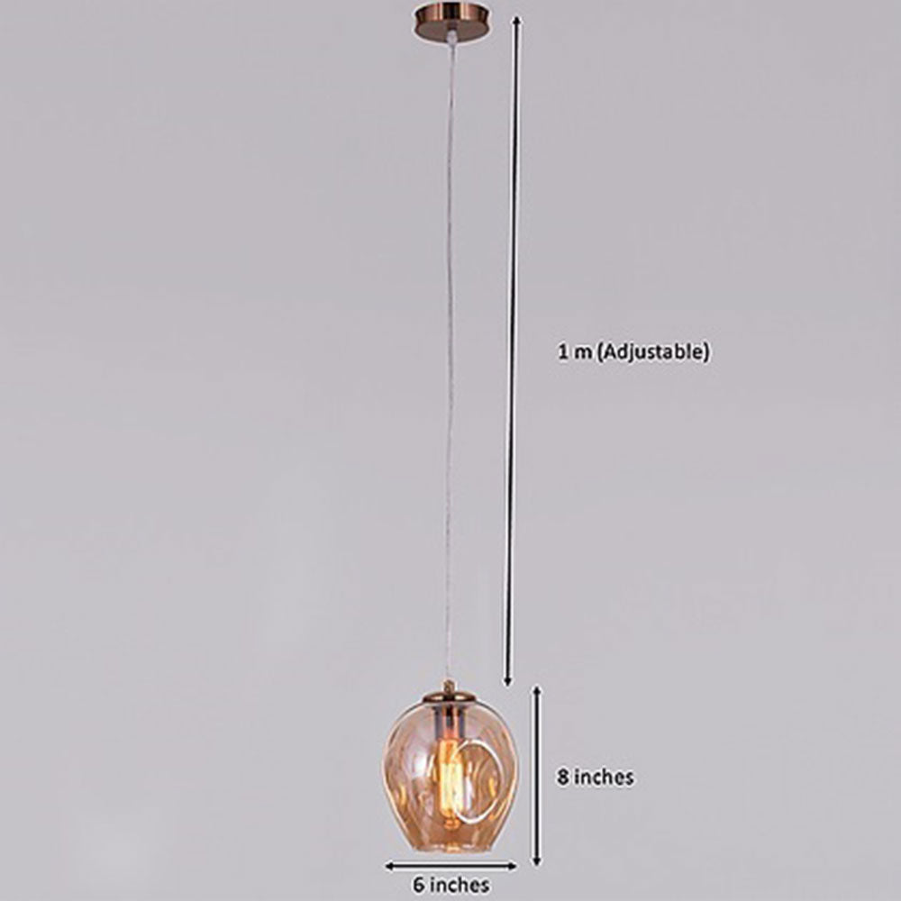 Hanging Light, Collin Pendent Light (Sizzling Lights), Modern Ceiling Pendant Glass Light in Golden Luster Finish, Hanging Light - EL14188