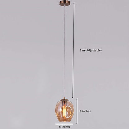 Hanging Light, Collin Pendent Light (Sizzling Lights), Modern Ceiling Pendant Glass Light in Golden Luster Finish, Hanging Light - EL14188