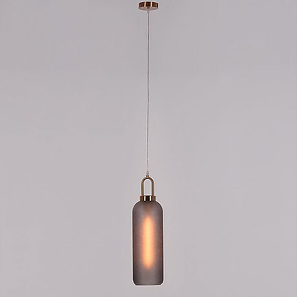 Hanging Light, C-Black Pendent Light (Sizzling Lights), Clinderical Shape Pendant Light in Black Frosted Glass Shade, Hanging Light - EL14189