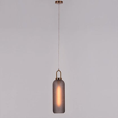 Hanging Light, C-Black Pendent Light (Sizzling Lights), Clinderical Shape Pendant Light in Black Frosted Glass Shade, Hanging Light - EL14189