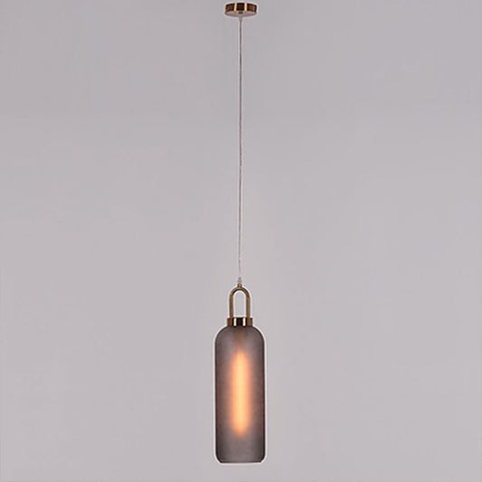 Hanging Light, C-Black Pendent Light (Sizzling Lights), Clinderical Shape Pendant Light in Black Frosted Glass Shade, Hanging Light - EL14189