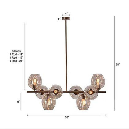 Chandelier, Linear Chandelier (Sizzling Lights), Chandelier for Living Room, Bedroom, Chandelier - EL14197