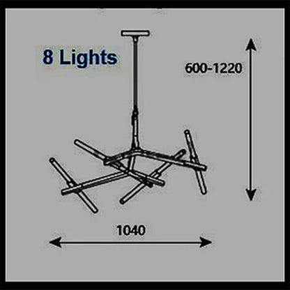 Chandelier, Zigzag Chandelier (Sizzling Lights), Chandelier for Living Room, Bedroom, Chandelier Height in Adjustable, Chandelier - EL14199