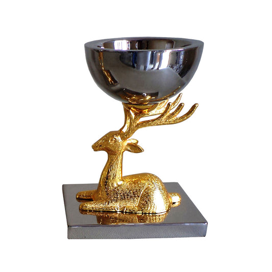 Table Accessory, Table Accessory in Metal, Table Accessory with Deer & Bowl Shape,Table Accessory in Golden & Grey Color,Table Accesory - EL15056