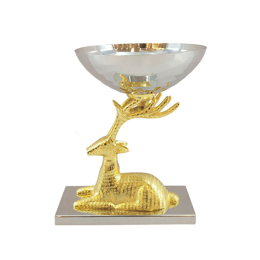 Table Accessory, Table Accessory in Metal, Table Accessory with Deer & Bowl Shape,Table Accessory in Golden & Silver Color,Table Accessory - EL15057