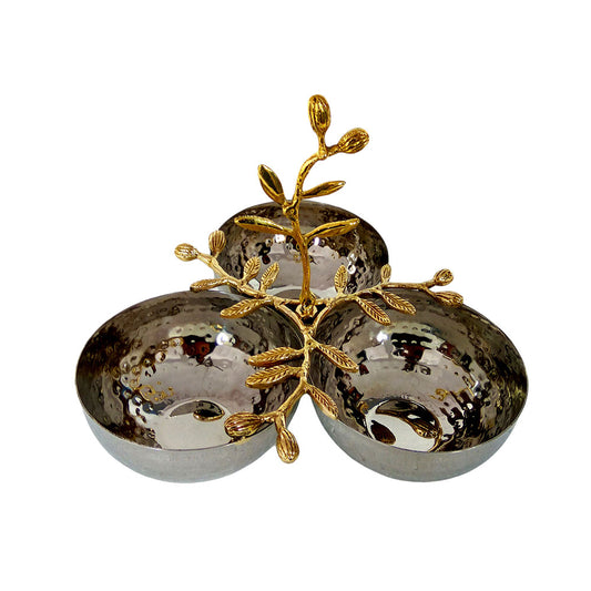 Table Accessory, Table Accessory in Metal, Table Accessory with Bowl,Table Accessory in Grey & Golden Color,Table Accessory - EL15065