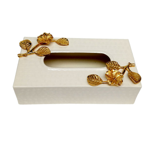 Table Accessory, Table Accessory in Metal, Tissue Box for Table Accessory,Table Accessory in Beige & Golden Color,Table Accessory - EL15066