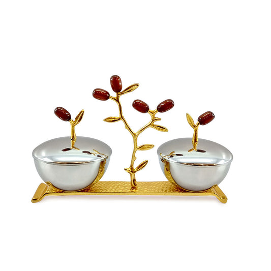 Table Accessory, Table Accessory in Metal, Table Accessory with Bowl,Table Accessory in Grey & Red & Golden Color,Table Accessorys - EL15083