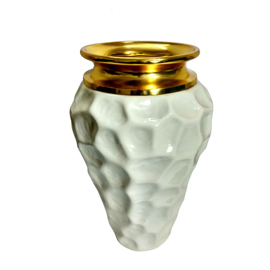 Vase, Vase with White & Golden Color, Vase for Metal, Vase for  Home Decor, Vase - EL15087