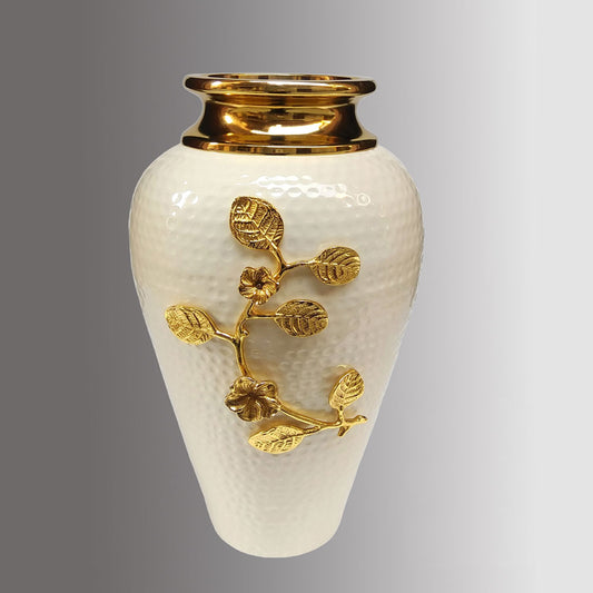 Vase, Vase with White & Golden Color, Vase for Metal, Vase for  Home Decor, Vase - EL15089