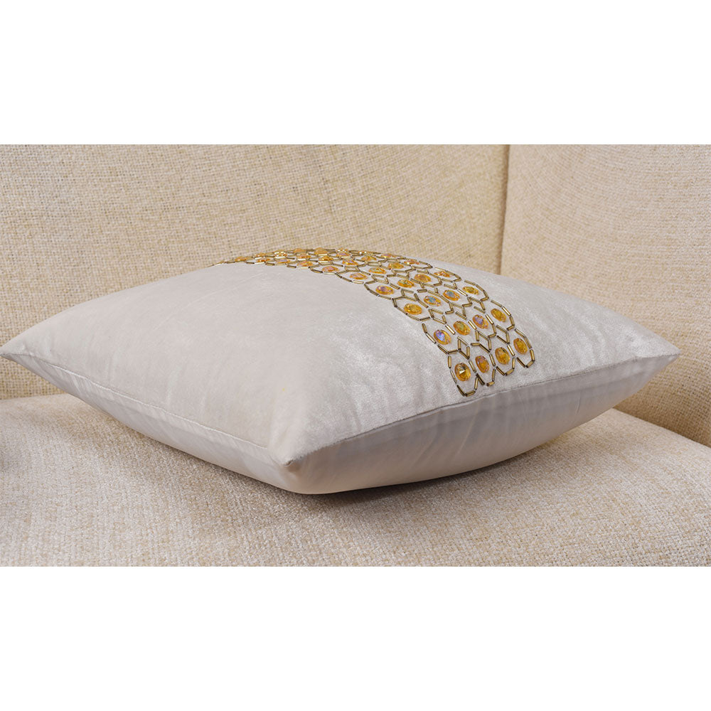 Cushion Cover, 1 Cushion Cover, Cushion Cover in 16*16in, Cushion Cover for Living room, Cushion Cover with White Color, Cushion Cover - EL15128