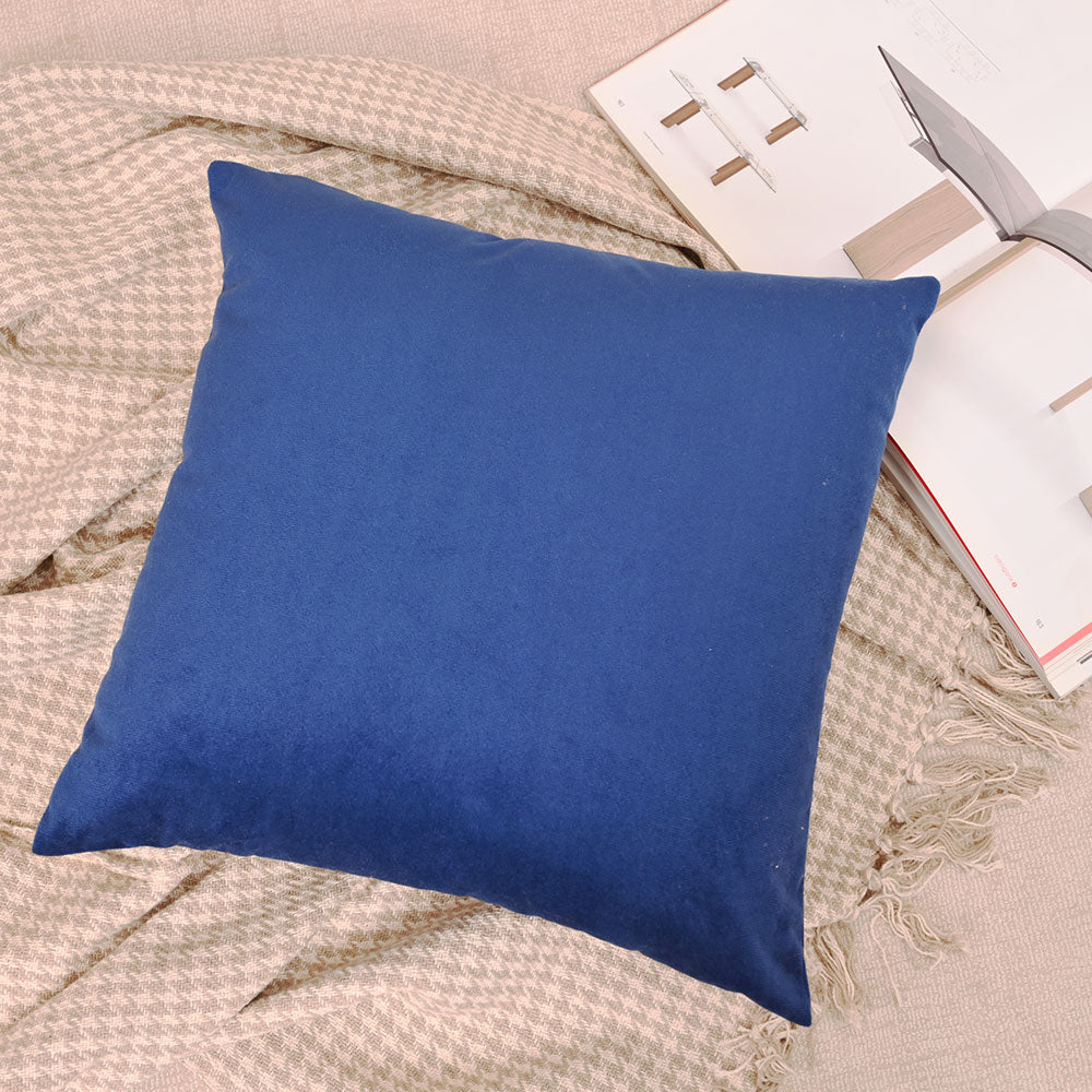 Cushion Cover, 1 Cushion Cover, Cushion Cover in 16*16in, Cushion Cover for Living room, Cushion Cover with Blue Color, Cushion Cover - EL15140