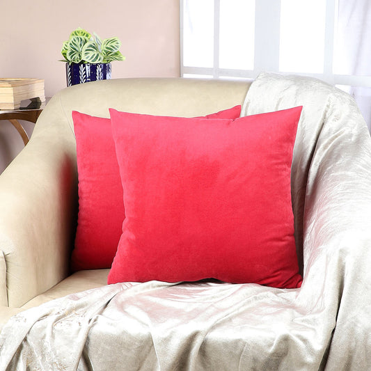 Cushion Cover, Pack of 2 Cushion Cover, Cushion Cover in 18*18in, Cushion Cover for Living room, Cushion Cover with Red Color, Cushion Cover - EL15164