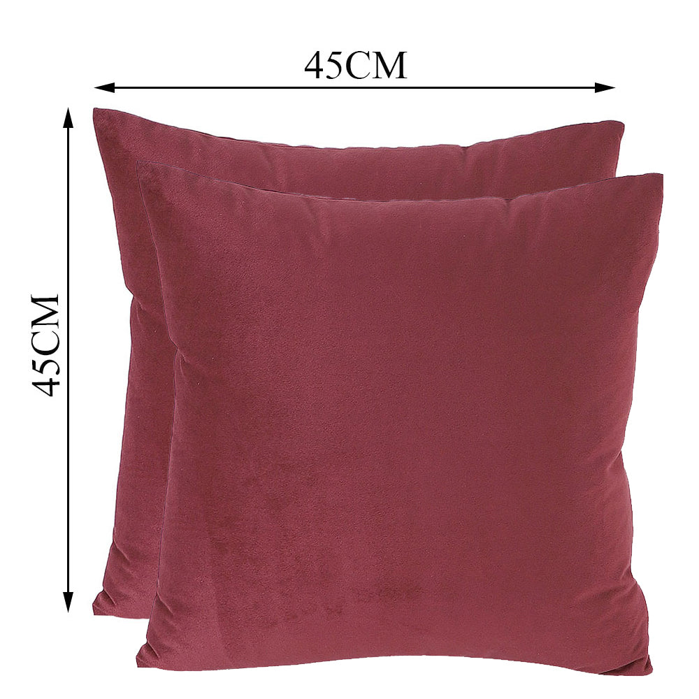 Cushion Cover, Pack of 2 Cushion Cover,  Cushion Cover in 18*18in, Cushion Cover for Living room, Cushion Cover with Wine Color, Cushion Cover - EL15170