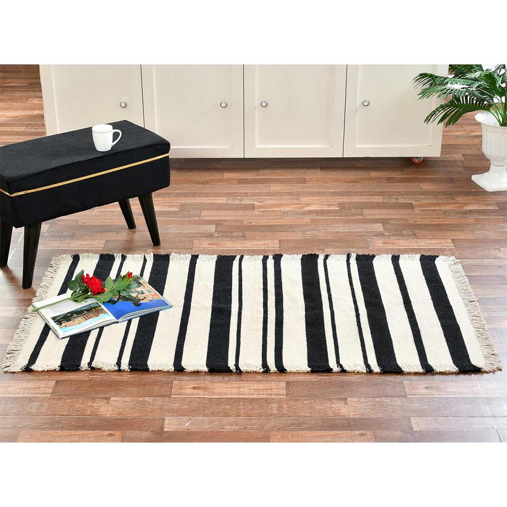 Rug (i494_1_1), Rug with Black & Off White Color, Rug with Home, Rug - EL15174