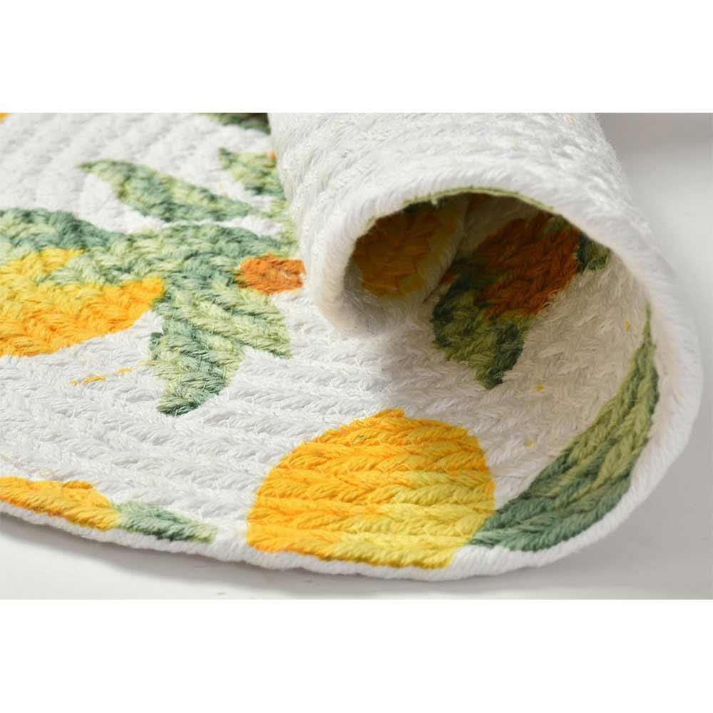 Table Mat (i406_14_2), Table Mat with White, Yellow & Green Color, Pack of 2, Table Mat - EL15197