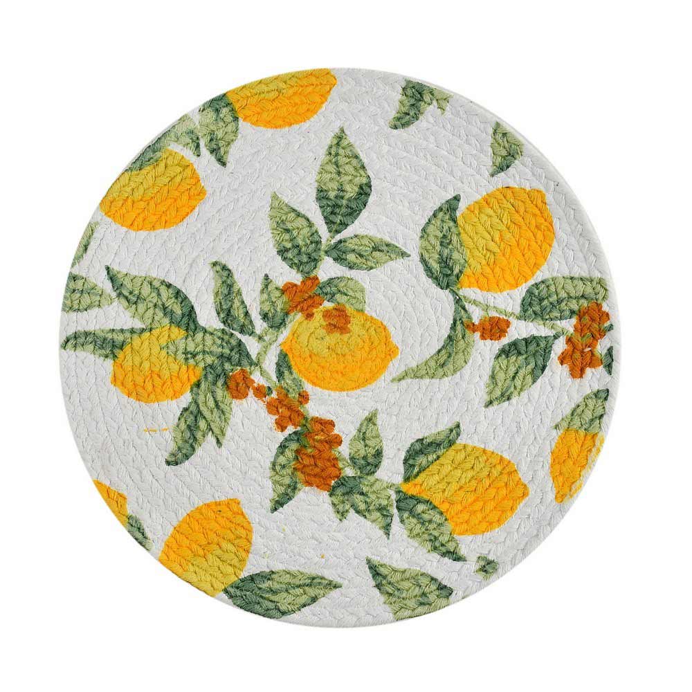 Table Mat (i406_14_2), Table Mat with White, Yellow & Green Color, Pack of 2, Table Mat - EL15197