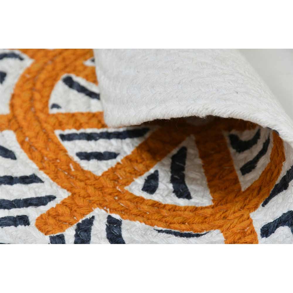 Table Mat (i404_1_14_2), Table Mat with White, Orange & Black Color, Pack of 2, Table Mat - EL15199