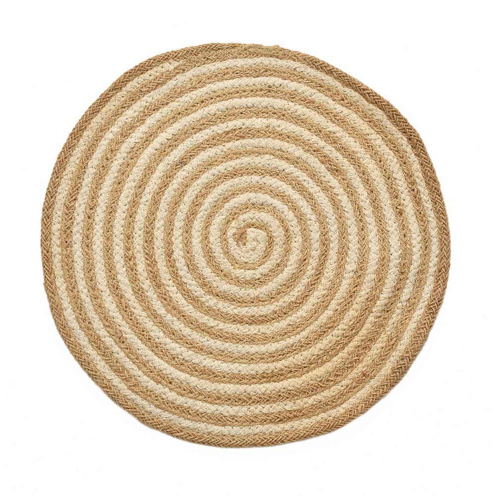 Table Mat (i83_14_2), Table Mat with White & Beige Color, Pack of 2 Table Mat, Table Mat - EL15233