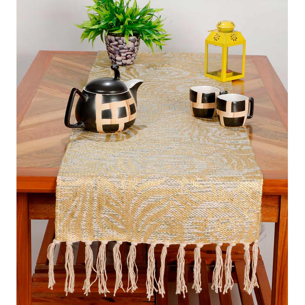 Table Runner (i544_2_1), Table Runner with Melange & Green Color, Table Runner - EL15238