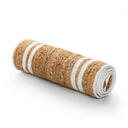 Table Runner (i194_1_1), Table Runner with White & Beige Color, Table Runner - EL15247