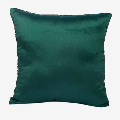 Cushion, Crown Decorative Cushion Covers, Exclusive Zari Embroidered Design Velvet Living Room Cushion Covers, 16x16inch B. Green  Sofa Cushion Cover, Cushion - EL15256