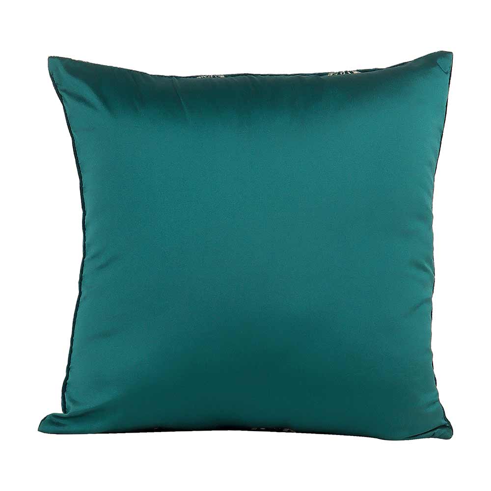 Cushion, Crown Decorative Cushion Covers, Exclusive Zari Embroidered Design Velvet Living Room Cushion Covers, 16x16inch Turquoise Sofa Cushion Cover, Cushion - EL15258