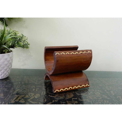 TS002b, Bamboo Tissue Holder with handpainted design completely handcrafted bamboo Tissue Paper napkin organizer (Coffee Color), Tissue Holder - EL15276