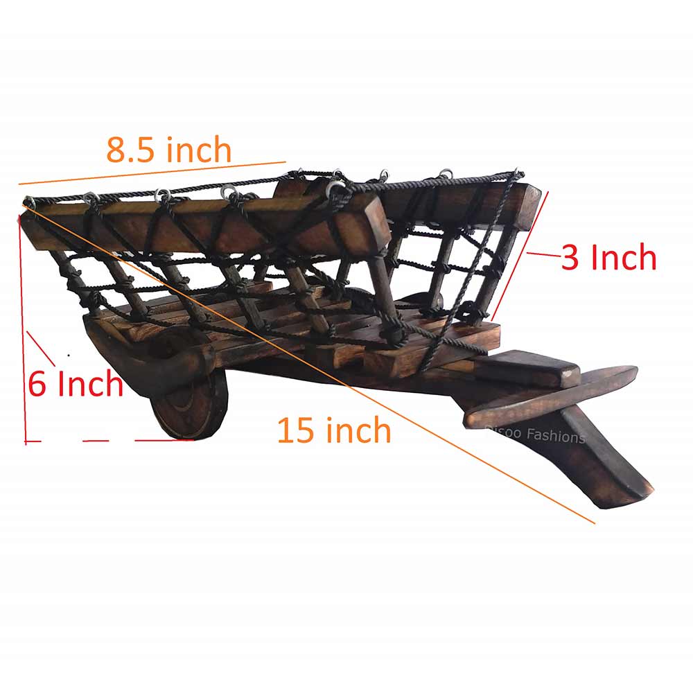 W0013, Wooden Cart use it as a D�cor item or Fruit basket, table organizer, Serving Tray or Wine Bottle holder, Tray - EL15284