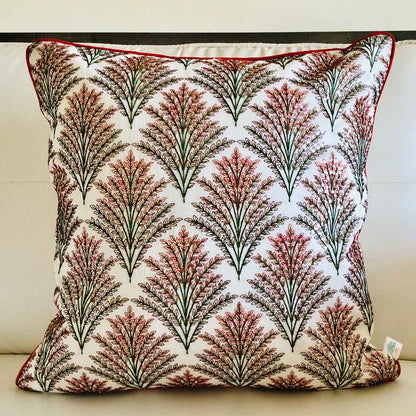 Cushion Covers(TSHESO02L), Shimmering Ferns- Embroidered Cotton Silk Cushion Cover- Multicolor- Set of 2, Cushion Covers - EL15319