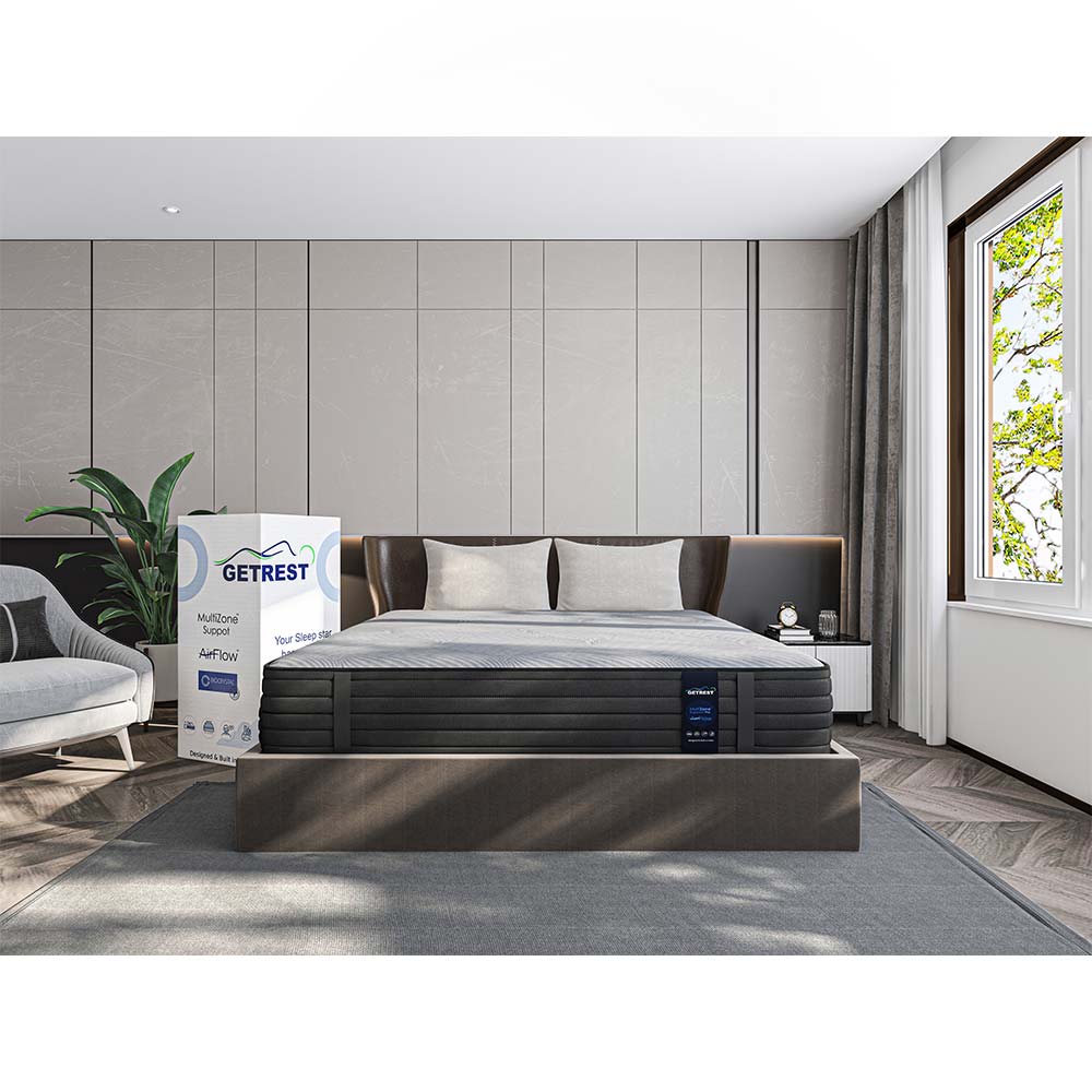 GR1118, GetRest LuxeAdapt 10"- Pressure Relief Spring Mattress- with MultiZone Foam & Stress Relief Technology 72x60x10 inches, Mattress - EL15358