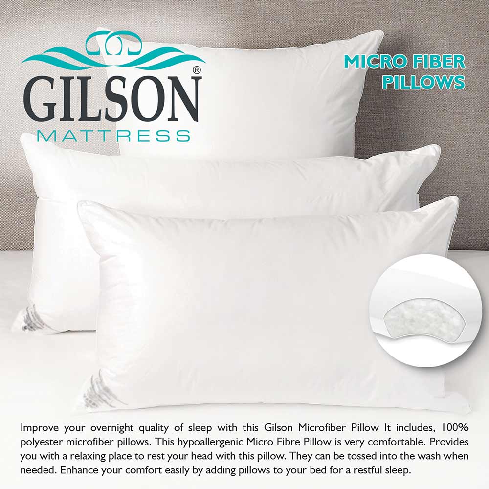 Sleeping Pillow (KZSP648), Cushion with Polycotton, White Color Cushion, Pack of 2, Sleeping Pillow - EL15492