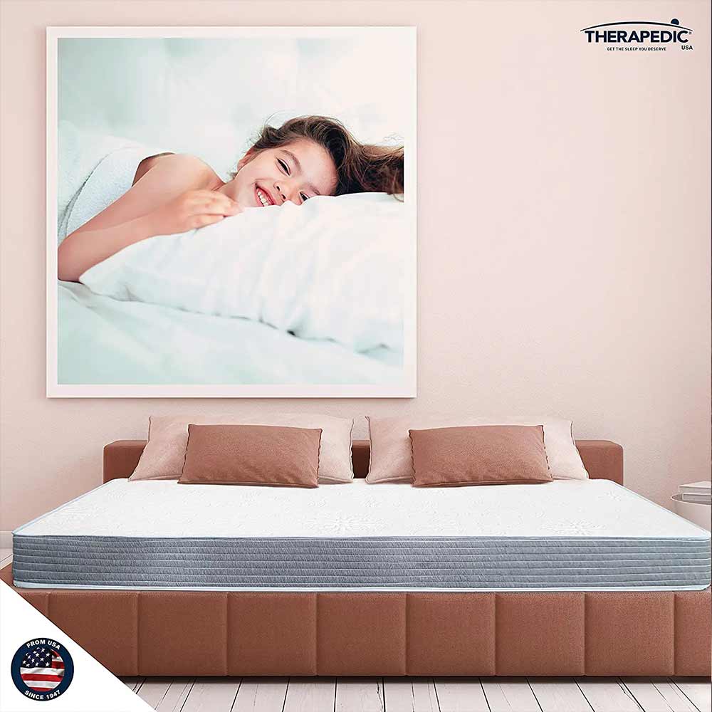 Mattress, BU_DC_78_72_5 (Therapedic) Dual Comfort Mattress Orthopedic 5-Inch Queen Bed Size - Soft & Hard Foam, Mattress - EL15833