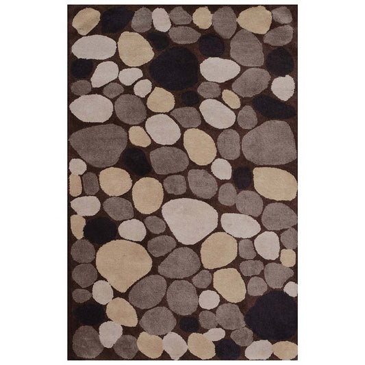 Rugs, (Presto), ICHT1012C3X5, Brown and Beige Nature and Floral Hand Tufted Wool Carpet-EL15883-36X60 inches