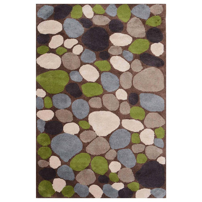 Rugs, (Presto), ICHT1018C3X5, Green, Beige and Brown Nature and Floral Hand Tufted Wool Carpet-EL15884-36X60 inches