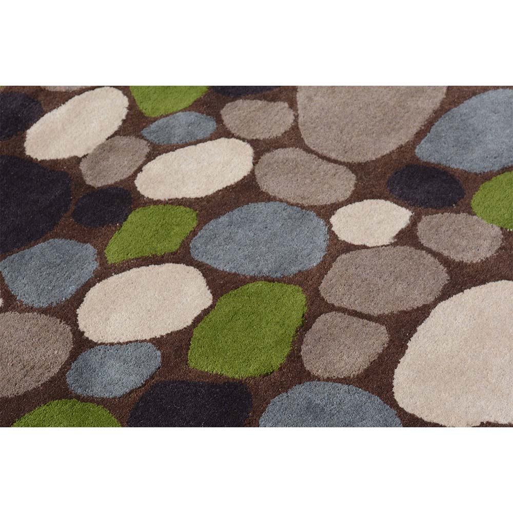Rugs, (Presto), ICHT1018C3X5, Green, Beige and Brown Nature and Floral Hand Tufted Wool Carpet-EL15884-36X60 inches