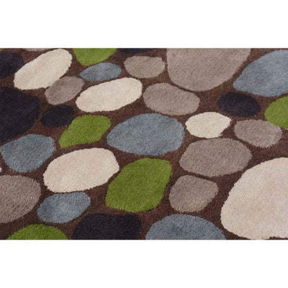 Rugs, (Presto), ICHT1018C3X5, Green, Beige and Brown Nature and Floral Hand Tufted Wool Carpet-EL15884-36X60 inches