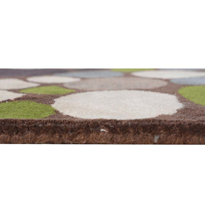 Rugs, (Presto), ICHT1018C3X5, Green, Beige and Brown Nature and Floral Hand Tufted Wool Carpet-EL15884-36X60 inches