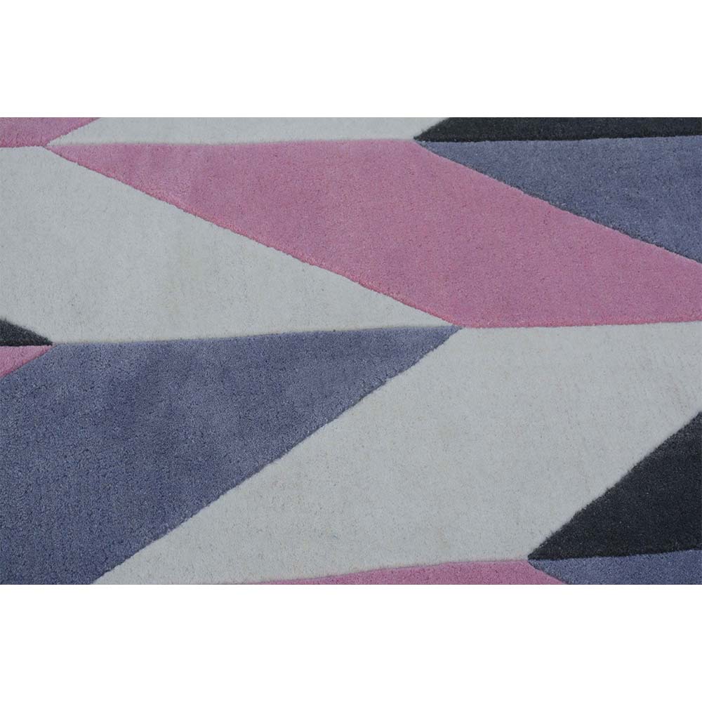 Rugs, (Presto), ICHT1054C3X5, Pink, Grey and Ivory Geometric Hand Tufted Wool Carpet-EL15896-36X60 inches