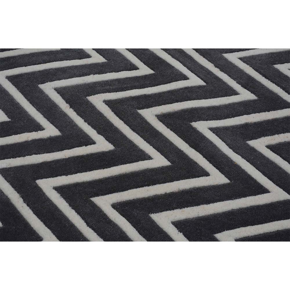 Rugs, (Presto) ICHT1096C2X5, Grey & White Abstract Hand Tufted Wool Carpet Rugs - EL15905-22X55inches