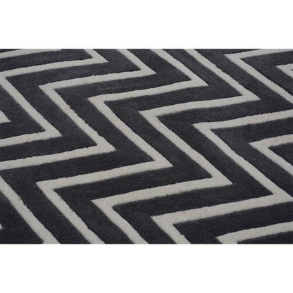 Rugs, (Presto) ICHT1096C2X5, Grey & White Abstract Hand Tufted Wool Carpet Rugs - EL15905-22X55inches