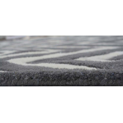 Rugs, (Presto) ICHT1096C2X5, Grey & White Abstract Hand Tufted Wool Carpet Rugs - EL15905-22X55inches