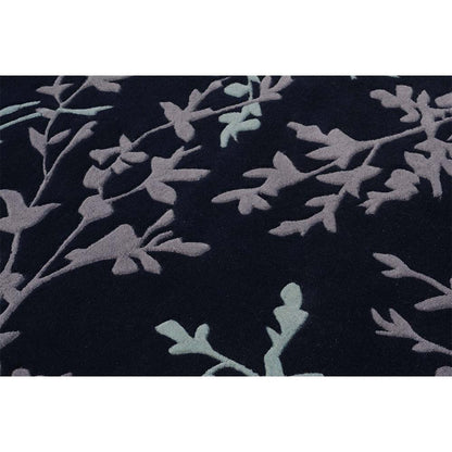 Rugs, (Presto), ICHT1109C4X6, Blue & Grey Floral Hand Tufted Wool Carpet-EL15908-48X74 inches